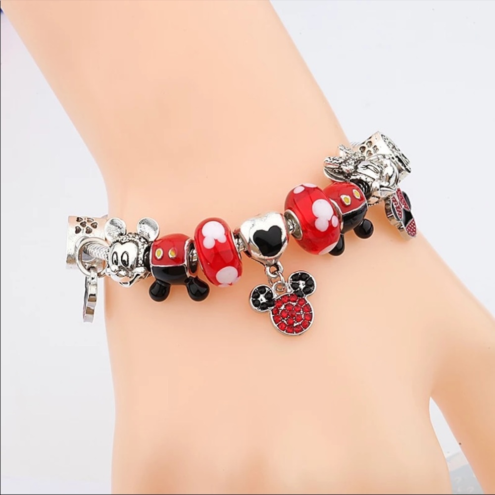 MICKEY Crystal ♡ Charms GIFT Bracelet - Picture 5 of 8